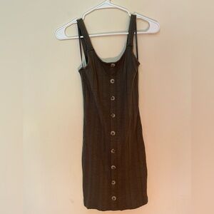 Aeropostale size small gray dress button front ribbed cotton spandex